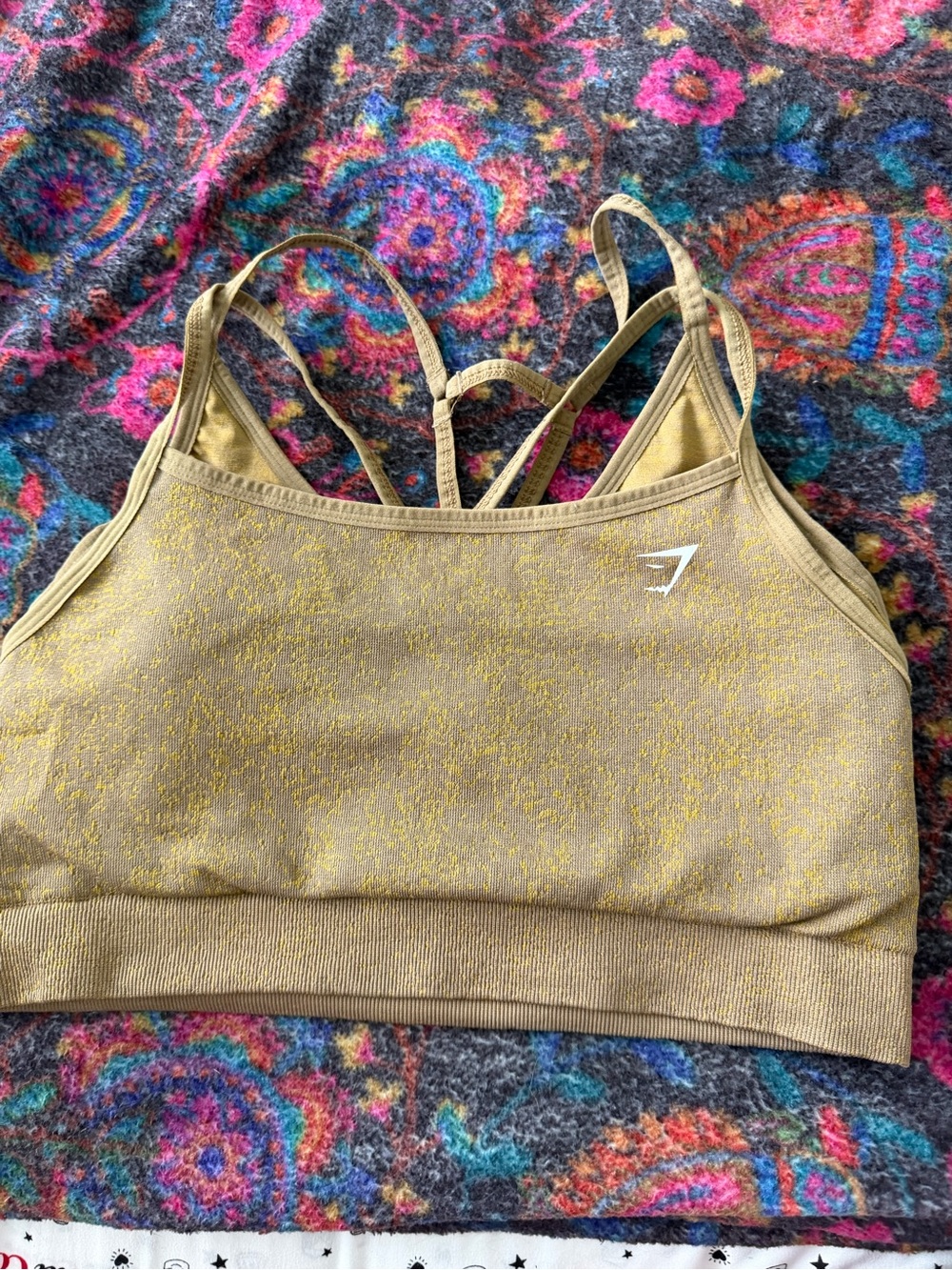 Gymshark Olive Strappy Seamless Sports Bra